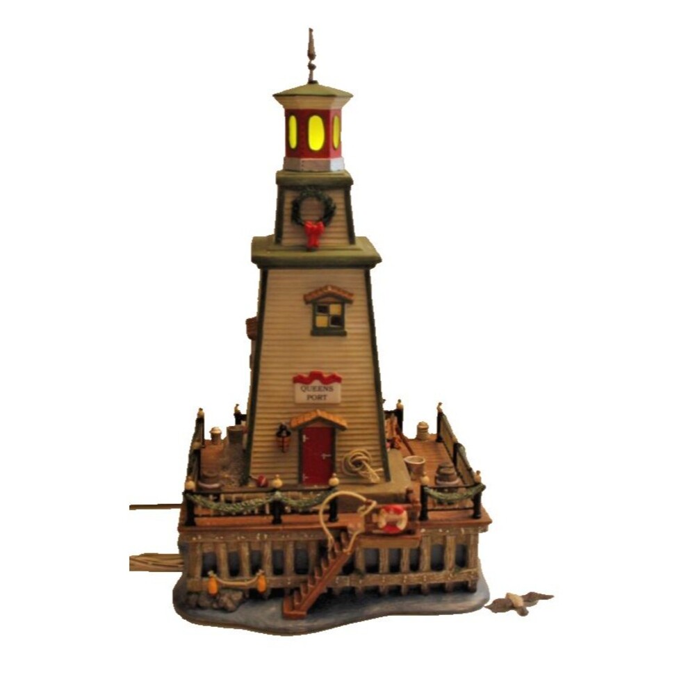 Department 56 Dickens Village Lighthouse Queens Port 2003